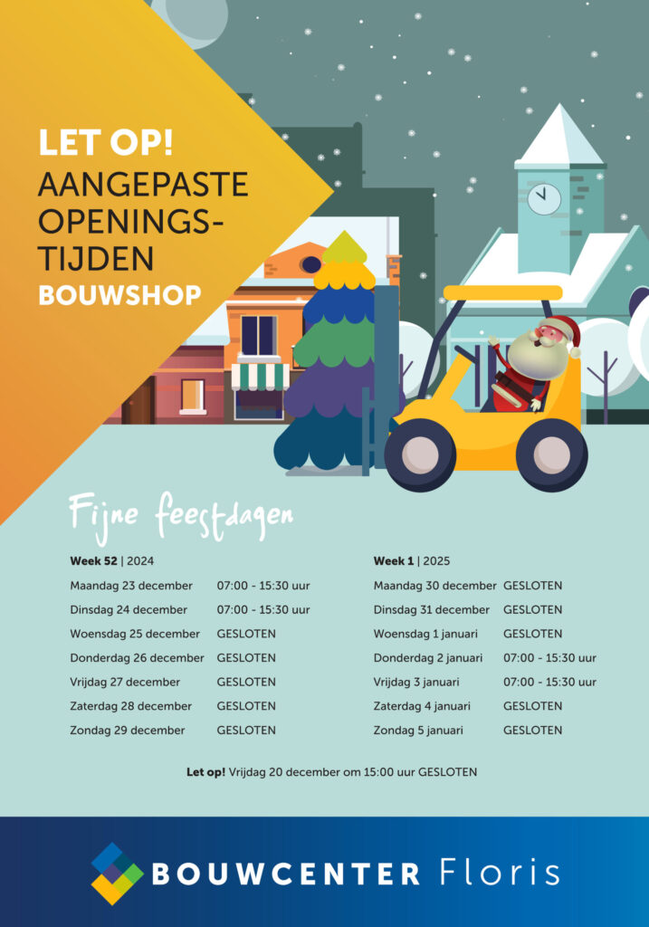 Openingstijden Kerstperiode